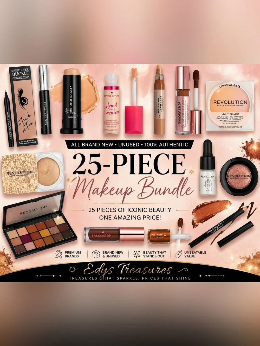 25-Piece New Makeup Bundle Mixed Brand Beauty Lot